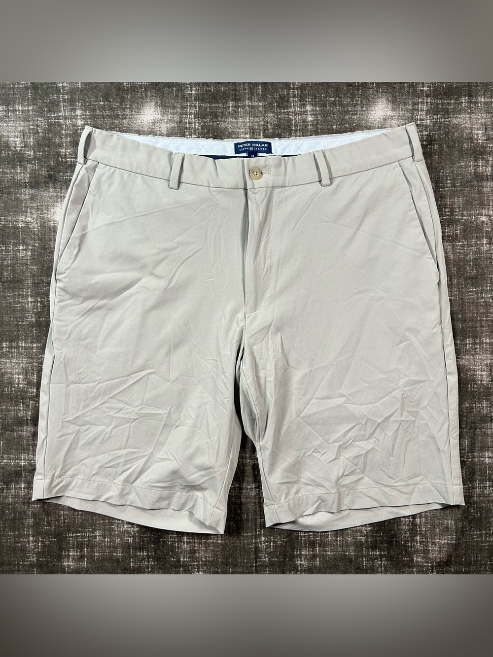 Peter Millar Crown Crafted Surge Golf Shorts Mens 34x9 Gray Athletic Performance